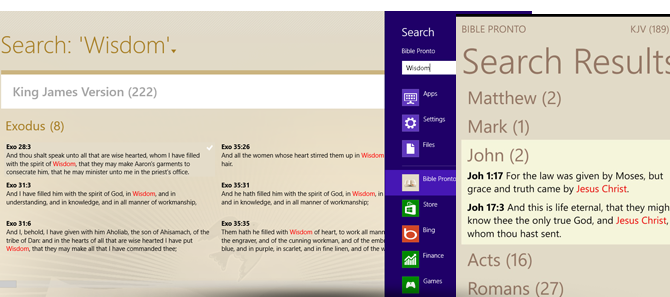 Bible Pronto - Integrated Search